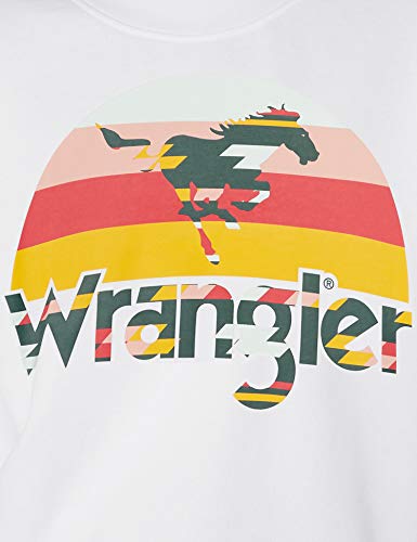 Wrangler 80´s Retro Sweat Sudadera, Blanco (White 989), Small para Mujer