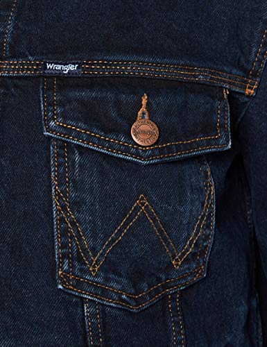 Wrangler Authentic Western Jacket Chaqueta de Mezclilla, Blue Black, Medium para Hombre