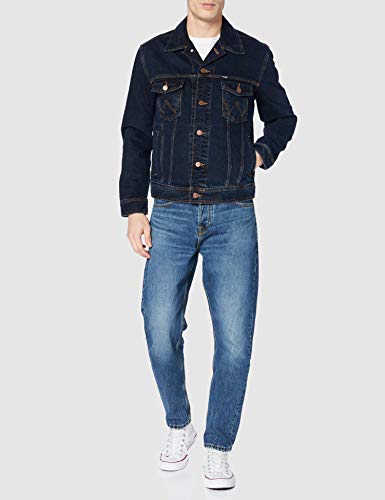 Wrangler Authentic Western Jacket Chaqueta de Mezclilla, Blue Black, Medium para Hombre
