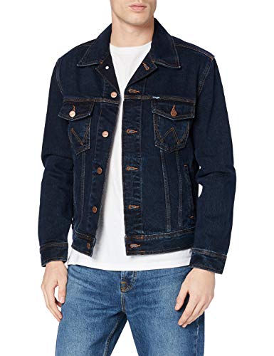 Wrangler Authentic Western Jacket Chaqueta de Mezclilla, Blue Black, Medium para Hombre