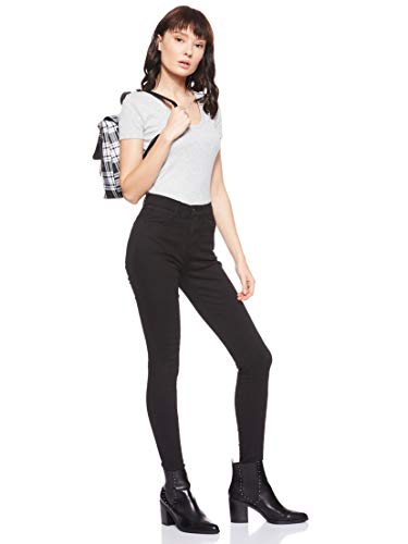 Wrangler High Rise Skinny Pantalones, Negro (Rinsewash 023), 26W / 30L para Mujer