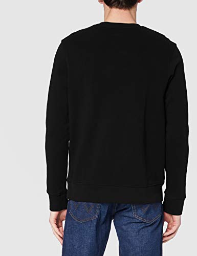 Wrangler Sign Off Crew Suéter, Negro (Black A01), Large para Hombre