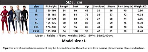 WSPACE Bañador Musulmán Burkini Musulman Traje de Baño para Mujer Conservador Ropa de Playa Islámico Burkini Swimwear Ropa Musulmana con Hijab 3 Piezas