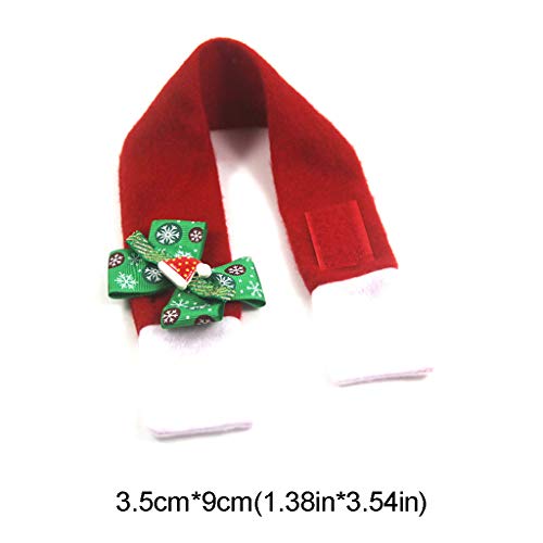 WT-DDJJK Bufanda del Sombrero del Animal doméstico, 2Pcs Pet Ajustable Navidad Sankt Sombrero Bufanda Set Xmas Cosplay Collar Pajarita