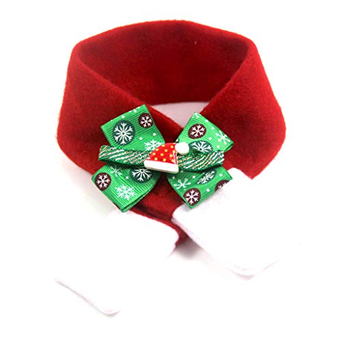 WT-DDJJK Bufanda del Sombrero del Animal doméstico, 2Pcs Pet Ajustable Navidad Sankt Sombrero Bufanda Set Xmas Cosplay Collar Pajarita