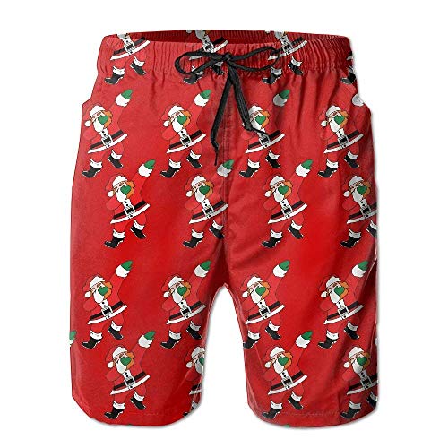 wwoman Hombre Dabbing Sauta Clau Summer Holiday Swim Trunks Shorts de Playa Shorts de Playa,XL