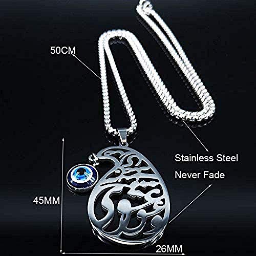 WYDSFWL Collar Evil Eye Colgante, Collar, Color Dorado, Cadena Larga, Collares para Mujeres, Hombres, película, Mejor Amigo, encantos, joyería, Collar, Longitud, 45 cm, Collar, Regalo