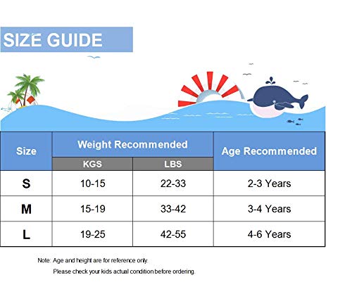 WYTbaby Niños Chaleco de Natación de Neopreno Chicos Chicas Chaqueta de Natación Flotador Traje de Baño, 4-6 Años