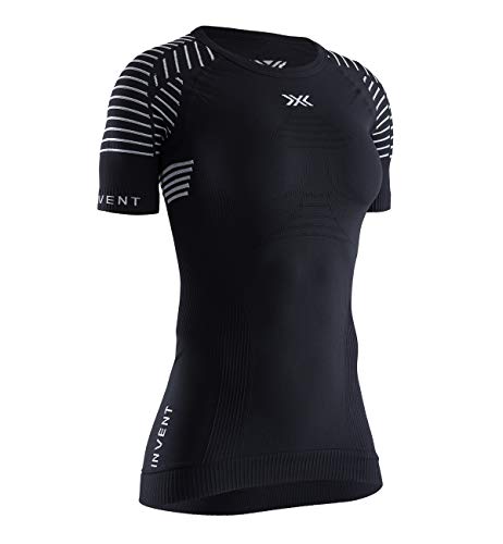 X-Bionic M/C Invent Round Neck Camiseta, Mujer, Negro, XS