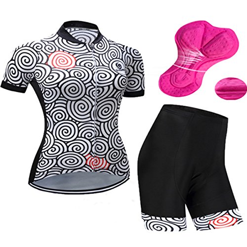 X-Labor Maillot de ciclismo para mujer, camiseta de manga corta y pantalón corto con acolchado 3D, ropa de ciclismo de montaña, diseño 10 M