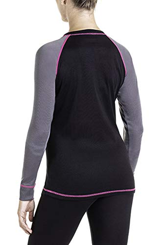 XAED - Camiseta térmica de esquí para mujer, Negro (Black/Anthracite/Fuchsia), M