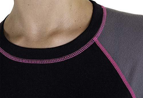XAED - Camiseta térmica de esquí para mujer, Negro (Black/Anthracite/Fuchsia), M