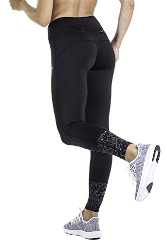 XAED - Pantalón largo de running para mujer (negro, grande)