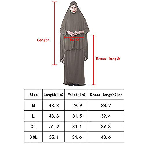 xHxttL La oración musulmana vestido, islámico del rezo musulmán length Hijab para Mujeres XXL / XXGrande B10