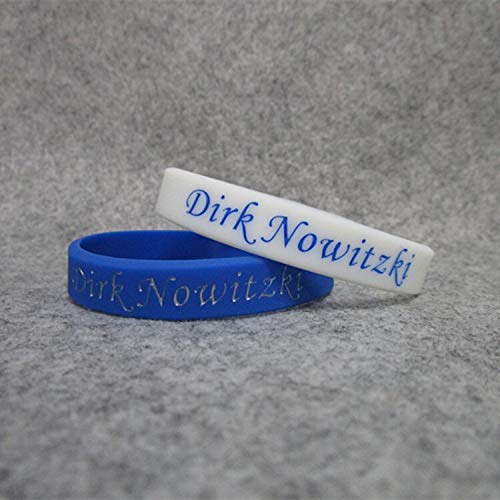 Xi-Link Solitario automovilística Alemana Nº 41 Mavericks Dirk Nowitzki campaña de firmas Pulsera de Silicona Pulsera de la Firma (Color : White, Size : 19CM)