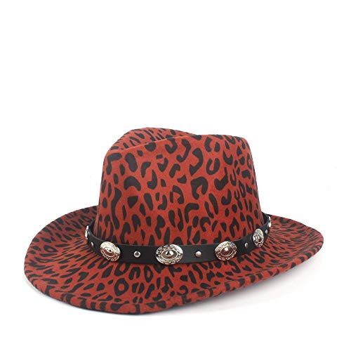Xiang Ye 2019 Otoño Invierno Sombrero de Fedora de Lana de poliéster Hombres Mujeres viajan el Sombrero de Fieltro de Jazz de Panamá Sombrero de Vaquero (Color : Brick Red, Size : 56-58cm)