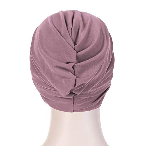 Xiangmall 2 Piezas Sombrero de Quimio Slouchy Beanie Elástico Pañuelo la Cabeza Turbante Oncologicos para Mujer Cáncer Pérdida de Pelo (Gris y Morado Claro)