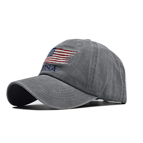 XibeiTrade Gorra de béisbol de algodón con la bandera de Estados Unidos para hombres y mujeres para deportes al aire libre