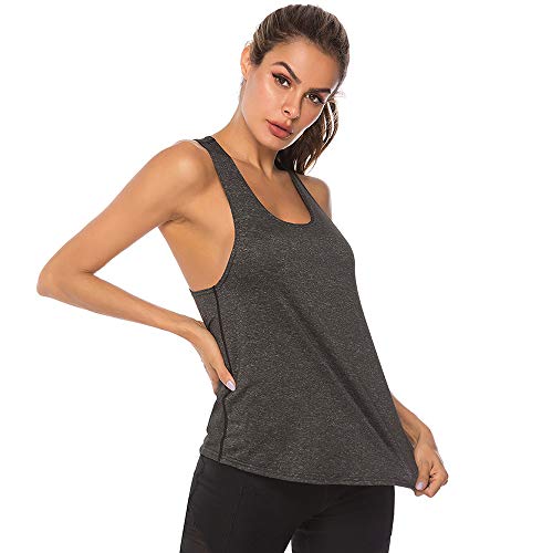 Xing Dong Sports Camiseta de Tirantes para Mujer, Deportiva de Tirantes para Mujer Mujer UA Knockout Tank, Camiseta de Tirantes (Gray, L)