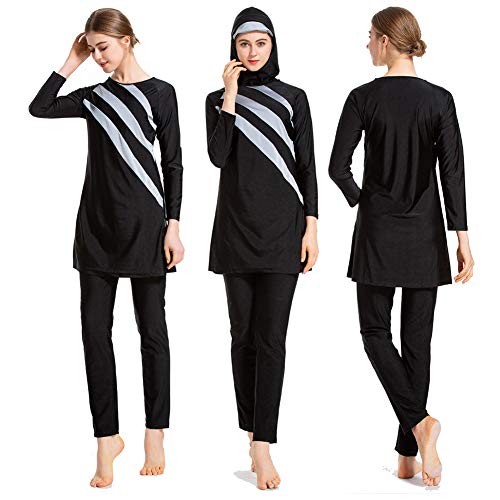 Xingsiyue 3 Piezas Traje de Baño Musulmán Burkini Hijab Moda Islámica Traje de Baño Mujeres Cubierta Completa Ropa de Playa
