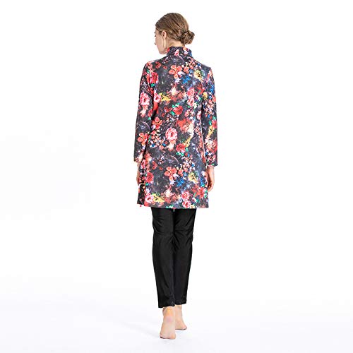 Xingsiyue Mujeres Trajes de Baño Musulmanes - Traje de Baño Islámico Protección Solar Burkini Floral Impreso Ropa de Playa Arabe