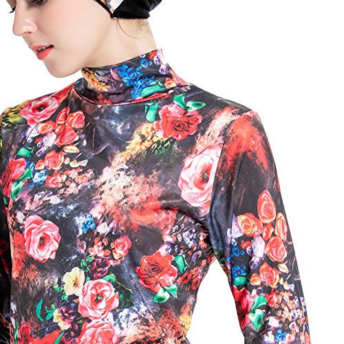 Xingsiyue Mujeres Trajes de Baño Musulmanes - Traje de Baño Islámico Protección Solar Burkini Floral Impreso Ropa de Playa Arabe