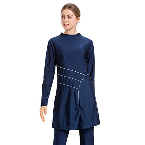 Xingsiyue Traje de Baño Musulmán Islámico - Burkini Conservador Mujer Traje de Baño Hijab Conjuntos de 3 Piezas