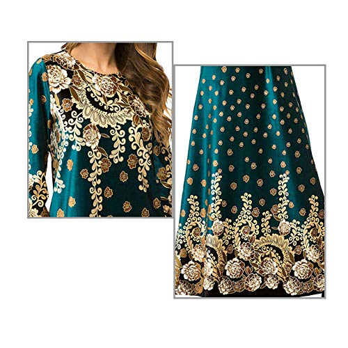 Xingsiyue Vestido de Mujer de Terciopelo Musulmán - Elegante Vestido de Noche Ropa Etnica Arabe Islámica Dubai Abaya Kaftans