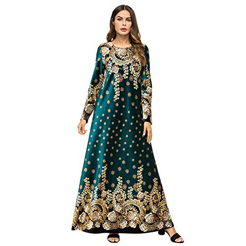 Xingsiyue Vestido de Mujer de Terciopelo Musulmán - Elegante Vestido de Noche Ropa Etnica Arabe Islámica Dubai Abaya Kaftans