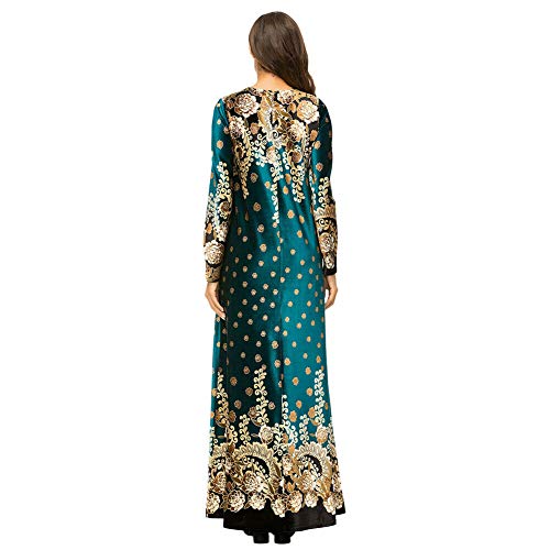 Xingsiyue Vestido de Mujer de Terciopelo Musulmán - Elegante Vestido de Noche Ropa Etnica Arabe Islámica Dubai Abaya Kaftans