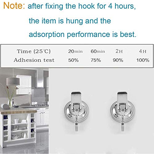 XLKJ 2 Piezas Ganchos Adhesivos Fuerte, Ganchos Ventosas de Acero Inoxidable Vacío Resistente 5KG, para Colgar Toallas Pared Puerta Ropa Cocina Baño