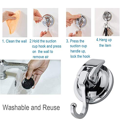 XLKJ 2 Piezas Ganchos Adhesivos Fuerte, Ganchos Ventosas de Acero Inoxidable Vacío Resistente 5KG, para Colgar Toallas Pared Puerta Ropa Cocina Baño