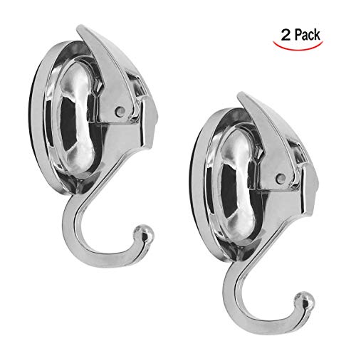 XLKJ 2 Piezas Ganchos Adhesivos Fuerte, Ganchos Ventosas de Acero Inoxidable Vacío Resistente 5KG, para Colgar Toallas Pared Puerta Ropa Cocina Baño