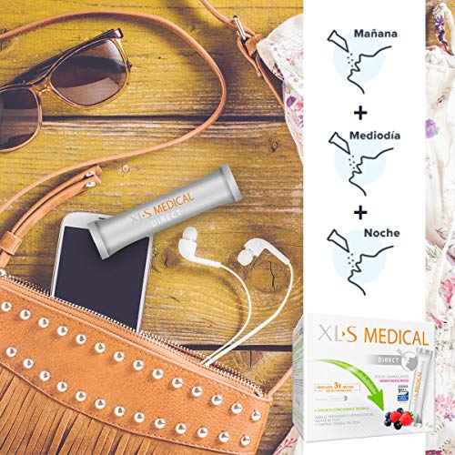 XLS Medical - Captagrasas Direct - Sticks Captagrasas - Tratamiento para Perder Peso con Sabor a Frutos Rojos - Capta 28% de la Grasa Ingerida - 90 Sticks, 1 Mes de Tratamiento