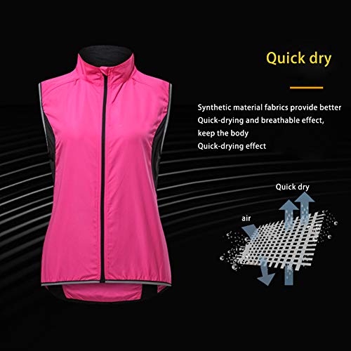 XYXYMM Chaleco De Ciclismo para Mujer, Chaleco Reflectante para Bicicleta,Chaleco Reflectante Impermeable, Transpirable, A Prueba De Viento Y Transpirable para Bicicleta,Púrpura,M