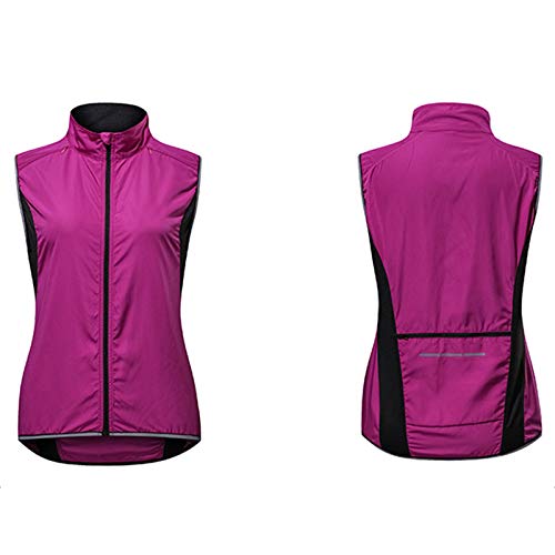 XYXYMM Chaleco De Ciclismo para Mujer, Chaleco Reflectante para Bicicleta,Chaleco Reflectante Impermeable, Transpirable, A Prueba De Viento Y Transpirable para Bicicleta,Púrpura,M
