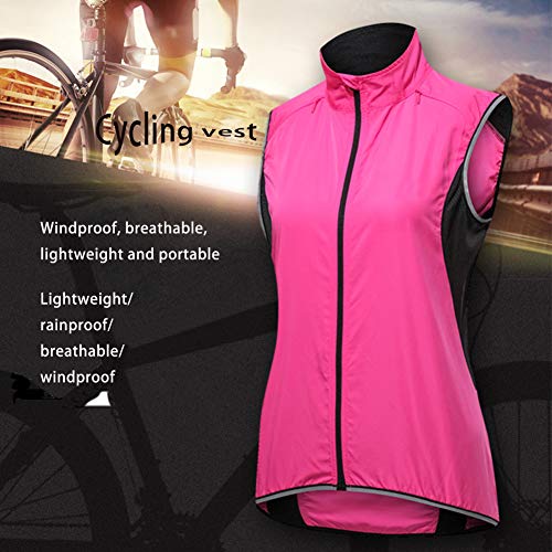 XYXYMM Chaleco De Ciclismo para Mujer, Chaleco Reflectante para Bicicleta,Chaleco Reflectante Impermeable, Transpirable, A Prueba De Viento Y Transpirable para Bicicleta,Púrpura,M