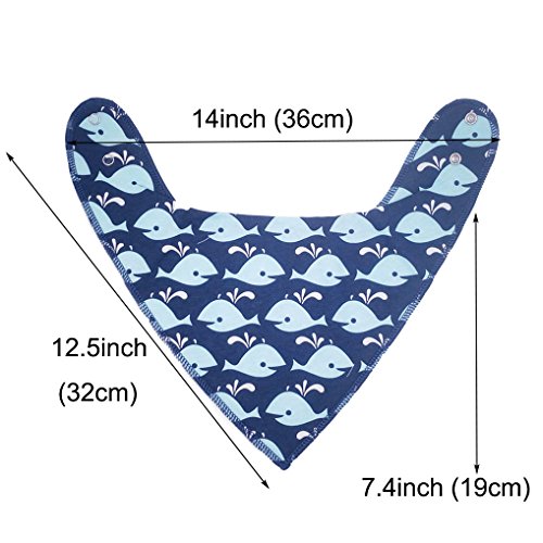 Yafane 8 x Baberos Bebé Bandana Algodón Orgánico Absorbent para Niños de 3 Meses a 36 Meses