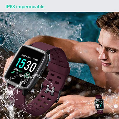 YAMAY Smartwatch, Impermeable Reloj Inteligente con Cronómetro, Pulsera Actividad Inteligente para Deporte, Reloj de Fitness con Podómetro Smartwatch Mujer Hombre