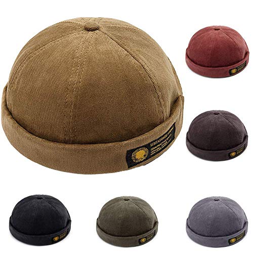 YAMEE Gorra para hombre y mujer, gorro de marinero, gorro de hombre, gorro de motero, gorro de senderismo, gorro para la cabeza (talla ajustable) caqui Talla única
