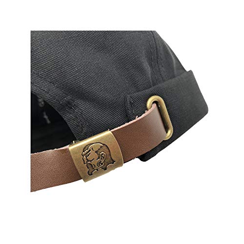 YAMEE Gorra para hombre y mujer, gorro de marinero, gorro de hombre, gorro de motero, gorro de senderismo, gorro para la cabeza (talla ajustable) negro 36 Talla única