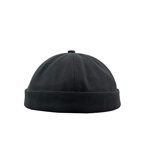 YAMEE Gorra para hombre y mujer, gorro de marinero, gorro de hombre, gorro de motero, gorro de senderismo, gorro para la cabeza (talla ajustable) negro 36 Talla única