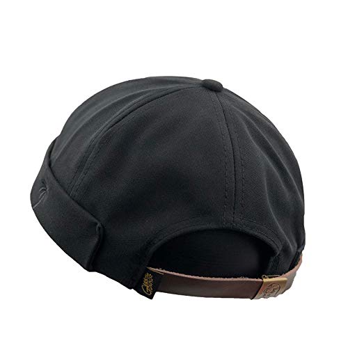 YAMEE Gorra para hombre y mujer, gorro de marinero, gorro de hombre, gorro de motero, gorro de senderismo, gorro para la cabeza (talla ajustable) negro 36 Talla única