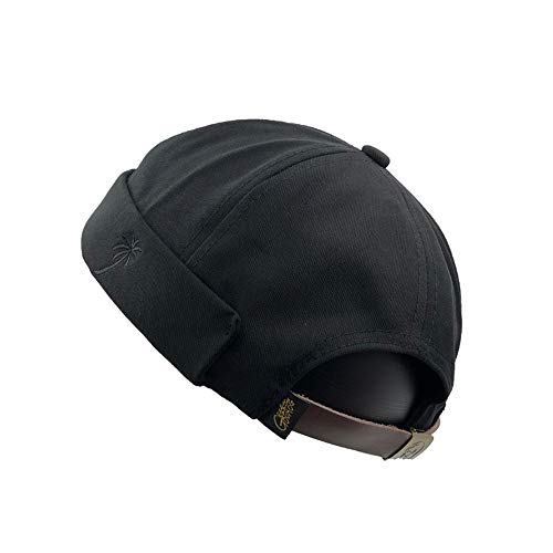 YAMEE Gorra para hombre y mujer, gorro de marinero, gorro de hombre, gorro de motero, gorro de senderismo, gorro para la cabeza (talla ajustable) negro 36 Talla única