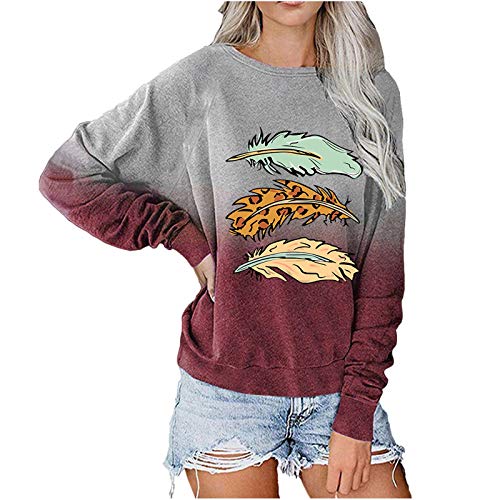 YANFANG Blusas y Camisas de Mujer,Camisa de Manga Larga de un Solo Cuello para el Ocio de otoño e Invierno para Mujer Tops Blusas Sudadera