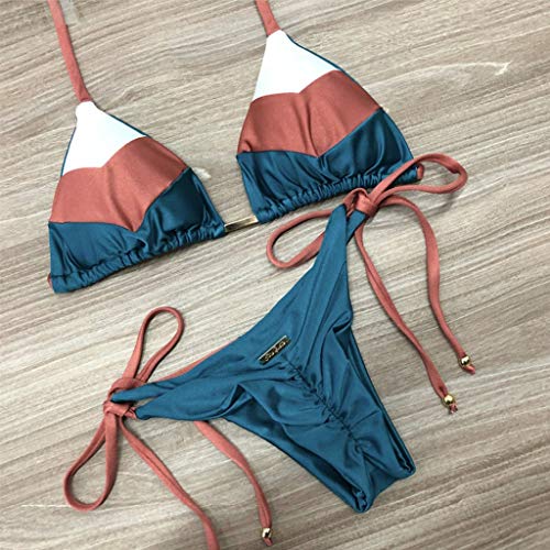 YANFANG Conjunto de Bikini Sexy para Mujer con Estampado Caliente, Traje de baño Deportivo, Traje de baño con Relleno,Ropa de Playa Triangulo Tanga Bikini Set