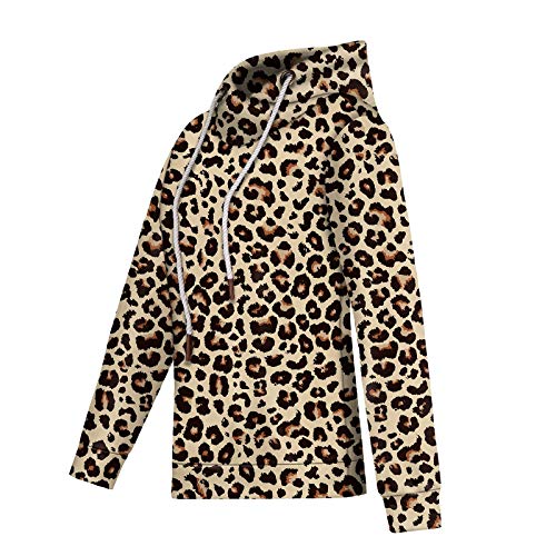 YANFANG Sudadera con Capucha de Mujeres, Otoño Invierno Casual Sport Star Leopard Prints Pullover,Baratas Jersey Casual Camiseta Otoño Invierno Sudaderas Blusa Tops Pullover,