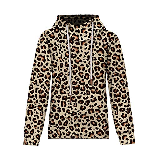 YANFANG Sudadera con Capucha de Mujeres, Otoño Invierno Casual Sport Star Leopard Prints Pullover,Baratas Jersey Casual Camiseta Otoño Invierno Sudaderas Blusa Tops Pullover,