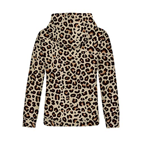 YANFANG Sudadera con Capucha de Mujeres, Otoño Invierno Casual Sport Star Leopard Prints Pullover,Baratas Jersey Casual Camiseta Otoño Invierno Sudaderas Blusa Tops Pullover,