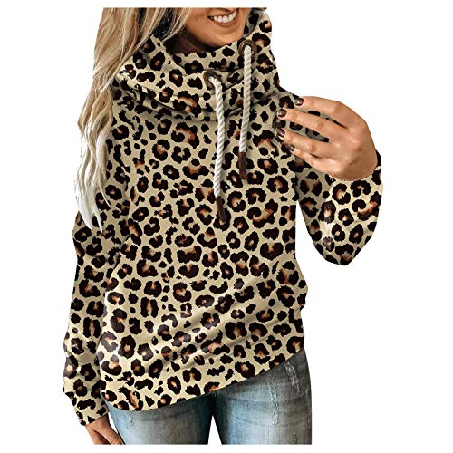 YANFANG Sudadera con Capucha de Mujeres, Otoño Invierno Casual Sport Star Leopard Prints Pullover,Baratas Jersey Casual Camiseta Otoño Invierno Sudaderas Blusa Tops Pullover,
